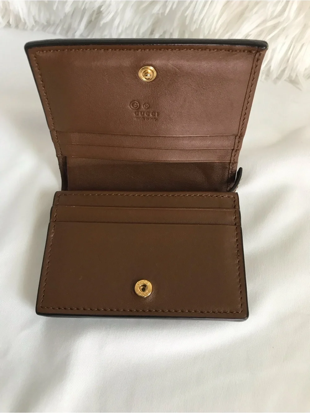Gucci Leather/PVC Compact Wallet Monogram